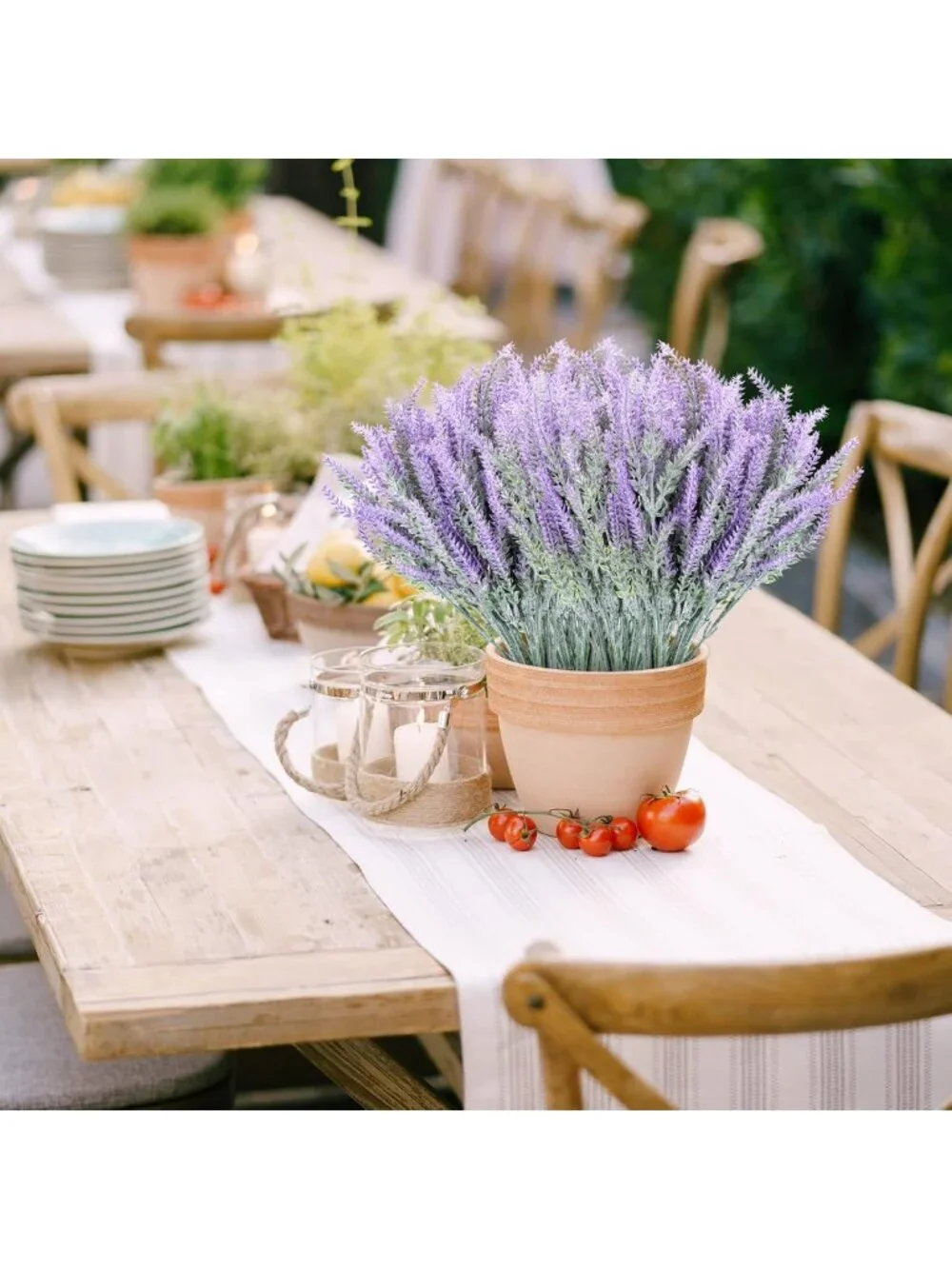 30 Bundles UV Resistant Artificial Lavender Flowers - Faux Plastic Greenery